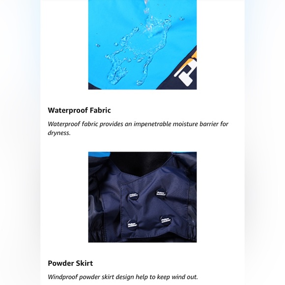 PHIBEE Mens Waterproof Windproof Outdoor Fleece Ski Jacket w Removable Hood NEW - Picture 6 of 8